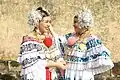 A two women wearing Pollera in Panama