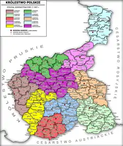 Administrative division of Congress Poland, 1907