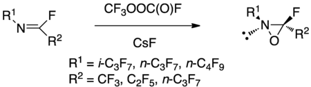 Synthesis of perfluorinated oxaziridines