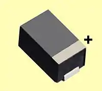 Rectangular SMD chips are available with sintered tantalum anode or with stacked aluminum anode foils