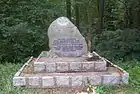 Memorial stone in the Boreczek forest at the site of a German execution of 7 Poles in 1939