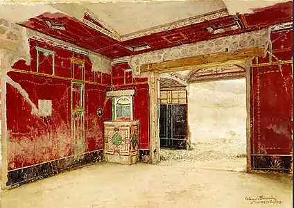 Lararium, a shrine to the lares or household gods.