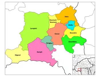 Gbomblora Department location in the province