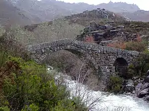 Cava da Velha Bridge, its central arch is originally Roman but a second one was added in the 13th century as well as its parapets.