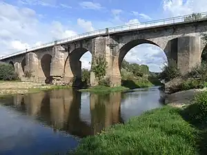 Old Vouga Bridge built in the 13th century crossing the Vouga River.