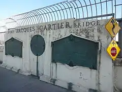 Signs inside the bridge