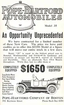 1914 Pope Hartford advertisement