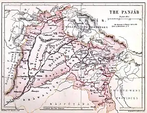 The Punjab in 1880 (included areas of the later North-West Frontier Province)