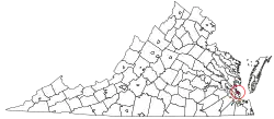 State map highlighting Poquoson