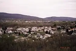 View looking down on the southern end of the Village of Port Griffith