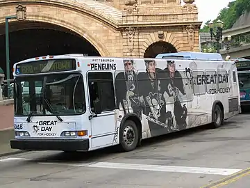 A bus in front of Union Station