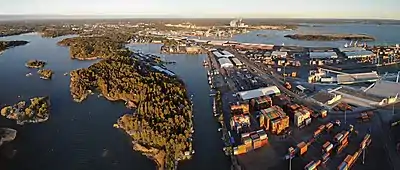 Aerial view of the port