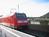 Pushing locomotive in Porta Westfalica station