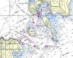 NOAA chart showing Detroit Harbor and the Porte des Morts passage