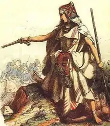 Lalla Fatma N'Soumer, the Kabile woman who led a prolonged resistance to the French conquest of Algeria, was respected and honored by her French foes as "The Alegerian Jeanne d'Arc" or "La Jeanne d'Arc du Djurdjura". Like  Joan of Arc, Lalla Fatma N'Soumer was a notable religious leader as well as a political and military one. (Here shown in a famous painting by Henri Félix Emmanuel Philippoteaux).