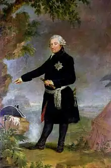 Full-length portrait painting of Frederick as an older man