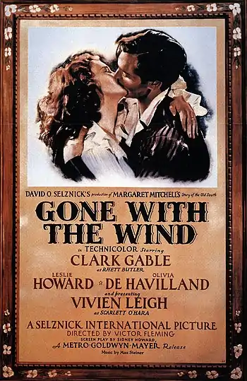 Clark Gable on the Gone with the Wind poster