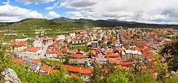 May 2014 view of Postojna from a nearby hill