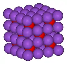 Potassium Oxide spacefilling model