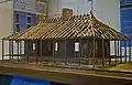 Model of the Bolduc House; shows diagonal framing timbers