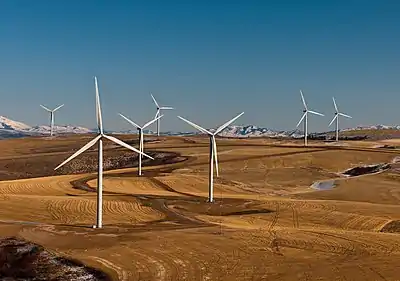 Image 2An aerial view of the Power County wind farm in Power County, Idaho