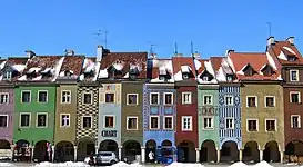 Merchant houses, originally 16th century's herring stalls, at the Old Market Square