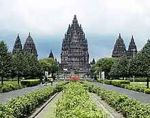 The Prambanan Temple of Central Java, reflecting Hindu architectural influences.