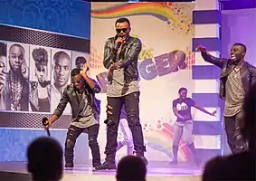 Preachers performing at TV3's Music Music, June 19, 2015. L to R: Emani Beats, Obed Psych, Edmund Baidoo