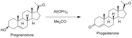 An Oppenauer oxidation of pregnenolone