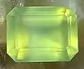 Emerald cut prehnite, 1.85 cm x 1.42 cm, 4.6 grams.