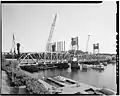 The 1922–1990 vertical lift bridge