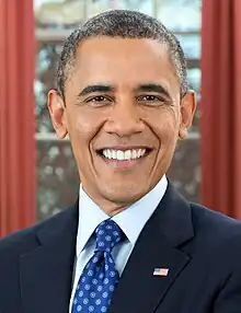 Photographic portrait of Barack Obama