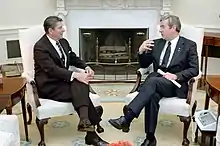 Image 23Moral Majority founder Jerry Falwell with President Ronald Reagan in 1983 (from Evangelicalism in the United States)