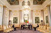 President Donald J. Trump participates in an expanded bilateral meeting with Japan's Prime Minister Shinzo Abe Monday, May 27, 2019