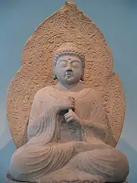 Seated Vairocana, 9th century.  Stone.  National Museum of Korea.