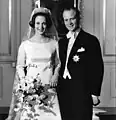 Princess Benedikte in her wedding gown, a Bender creation, 1968