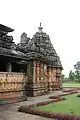 Profile of mantapa (hall) and shrine outer wall decor in Kaitabheshvara temple at Kubatur