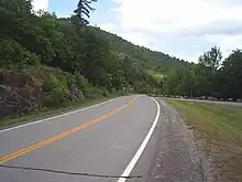 The Prospect Highway at one of the scenic overlooks along the mountainside