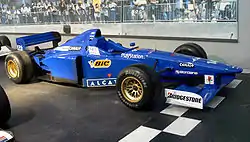 During its existence, the Prost team maintained a traditional French blue livery. This is a Prost JS45 from the 1997 season in display