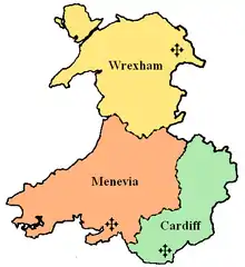 Location within the Province of Cardiff