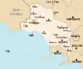 Map of the province of Terra di Lavoro during the Kingdom of the Two Sicilies