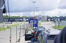 Terehova border checkpoint, view from the Latvian side