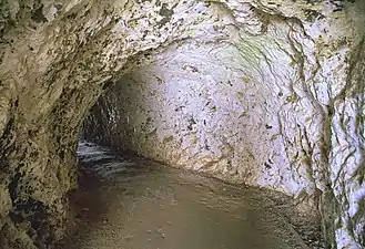 Hand carved tunnel leading to lighthouse