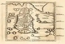 Image 23Ptolemy's world map of Ceylon, first century CE, in a 1535 publication (from Sri Lanka)