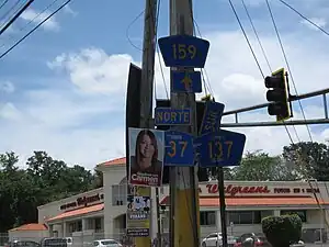 PR-159 east at PR-137 junction in Monte Llano, Morovis