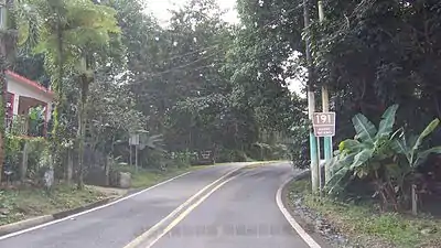 PR-191 at the entrance to El Yunque National Forest (southbound)