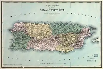 Image 13Map of the departments of Puerto Rico during Spanish provincial times (1886). (from History of Puerto Rico)