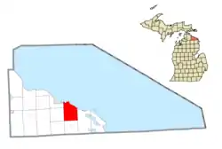 Location within Presque Isle County