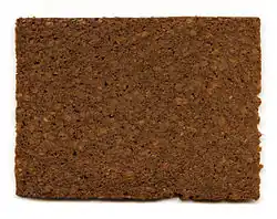 A slice of pumpernickel bread