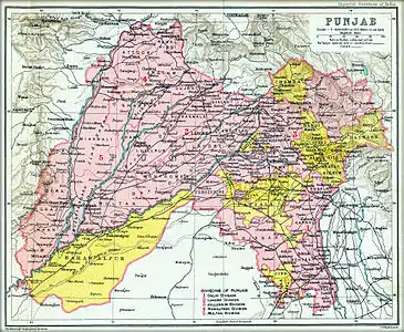 1909 Malerkotla State Located in the Punjab Agency bordered by Patiala State and Ludhiana State